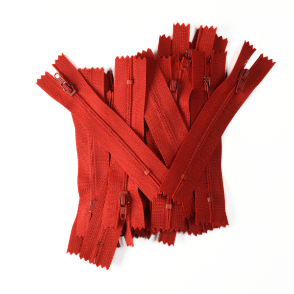 [FIN DE SÉRIE] Lot Fermetures à glissières – Rouge 9 cm