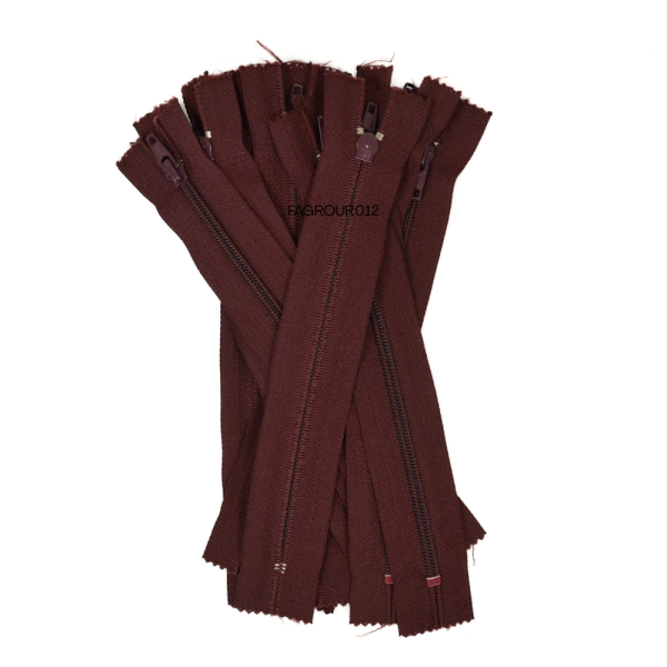 [FIN DE SÉRIE] Lot Fermetures à glissières – Bordeaux 18 cm