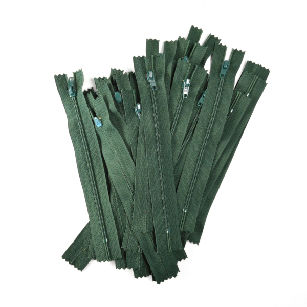 [FIN DE SÉRIE] Lot Fermetures à glissières – Vert 15 cm