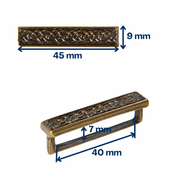 Passant celtique – Vieux laiton – 40 mm