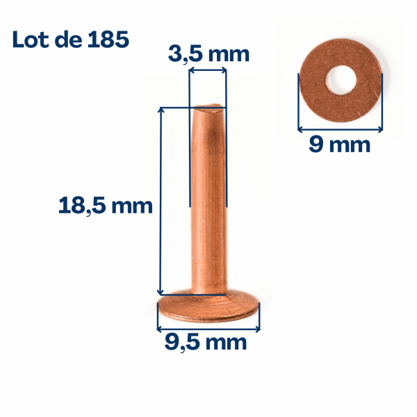 Rivets à mater en cuivre 19 mm / T35 – Osborne