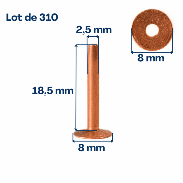 Rivets à mater en cuivre 19 mm / T25 – Osborne